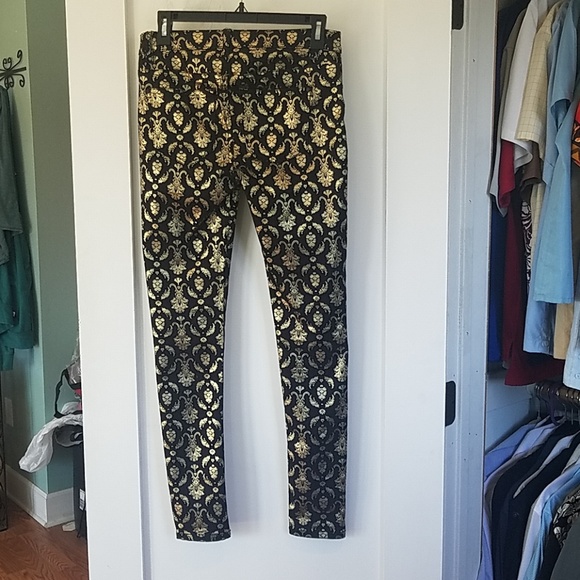 Tinsletown gold and black  jeggings sz 3 - Picture 3 of 4